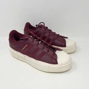Adidas Superstar Bonega X Casual Sneakers Wms 7 Shadow Red Leather Platform
